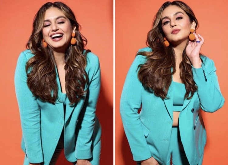 Huma Qureshi Stuns in a Turquoise Pantsuit, Radiates Empowered Energy during Tarla Film Promotions: Bollywood Updates