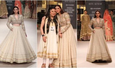 Aditi Rao Hydari Stuns in Ivory Lehenga at Ritu Kumar’s FDCI ICW Showcase | Latest Fashion Trends