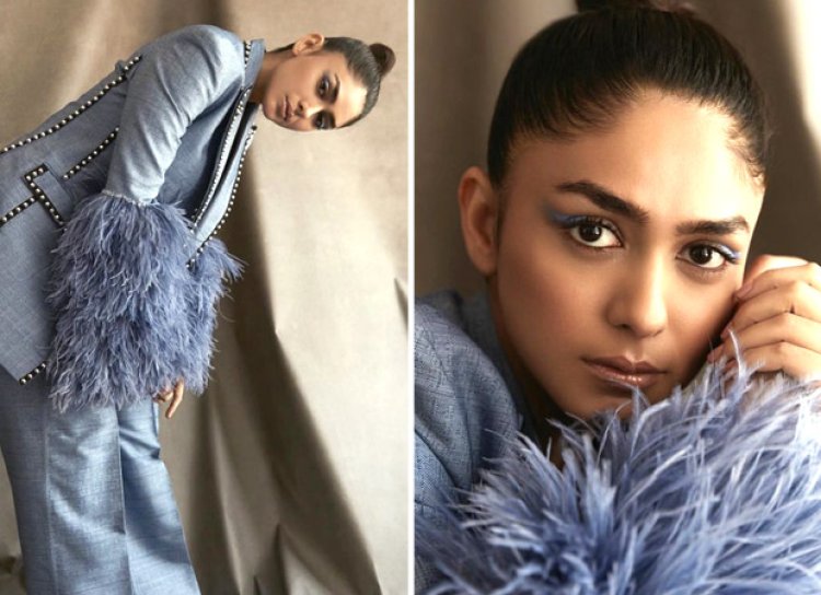 Mrunal Thakur Dons Captivating Blue Pantsuit by Falguni & Shane Peacock, Radiating Glamour and Intrigue: Bollywood Updates