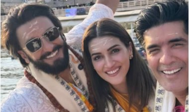 Ranveer Singh and Kriti Sanon Shine Bright: Offer Prayers in Varanasi and Command the Ramp for Manish Malhotra