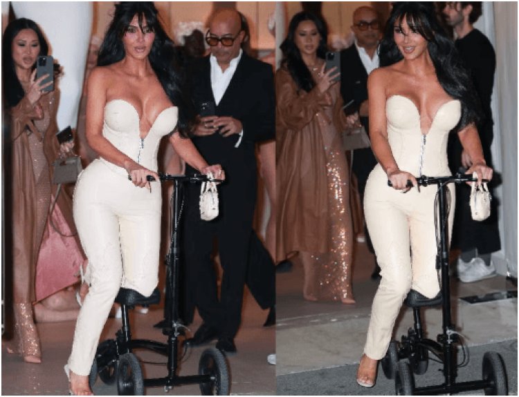 Kim Kardashian Transforms Broken Foot into Fashion Statement with Trendy Wedge Heel-Inspired Cast